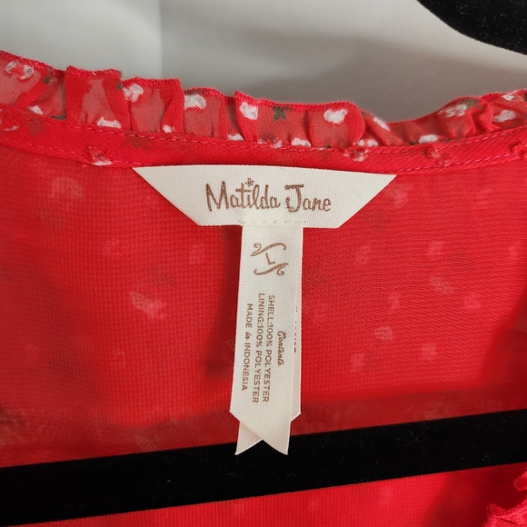 Matilda Jane top womens large Let's Go Together must be love peplum - Picture 2 of 5